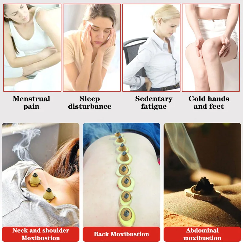 Conical Moxa Stick Set for Abdomen Warming – Pure Herbal Mugwort Roll for Gentle Heat Massage, Relaxing Body Care, Home Wellness
