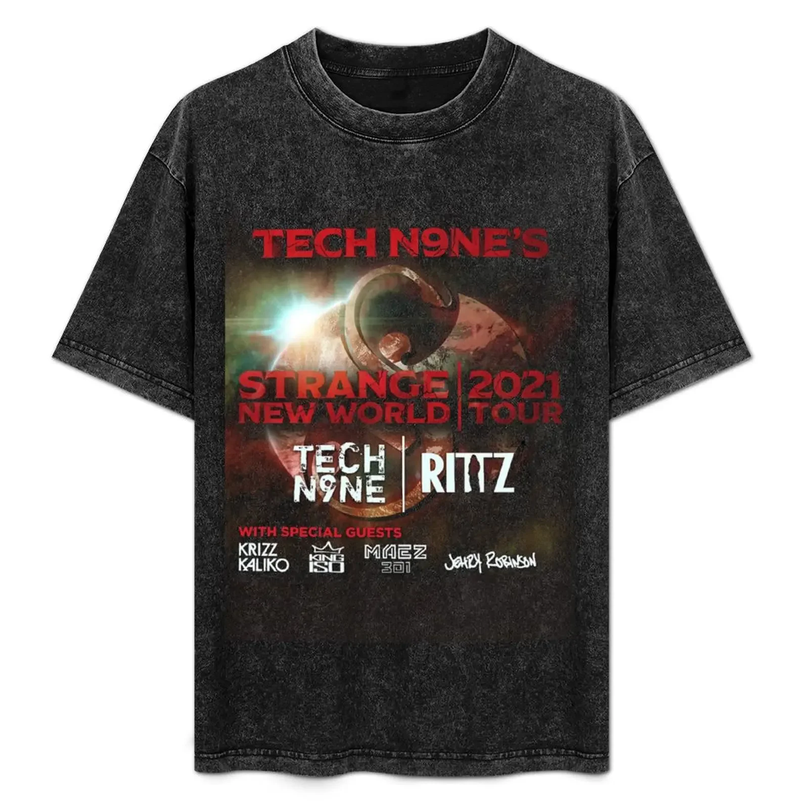 

Tech N9NE Strange New World 2021 Tour T-Shirt valentines clothes customs custom t-shirts black t-shirts for men