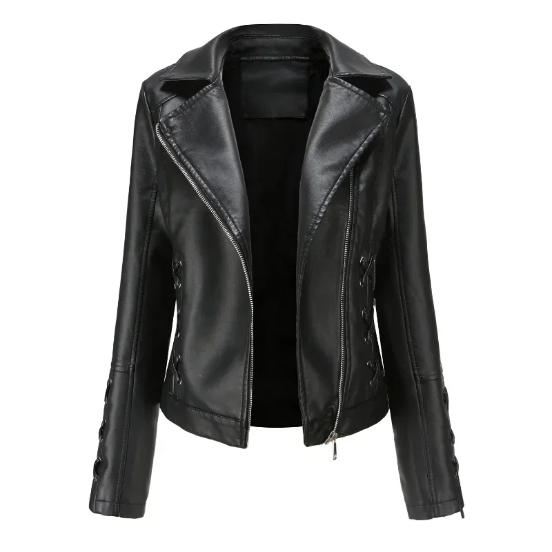 BTQWFD-chaquetas de motorista para mujer, abrigos informales de piel sintética, prendas de vestir de motocicleta con cremallera, novedad de