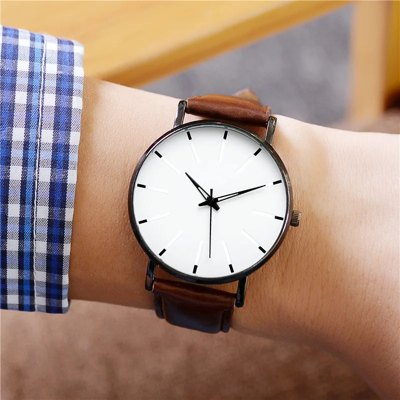 Simple Men\'s Watches Luxury Top Brand Analog Leather Watch Fashion Ultra-thin Quartz Wristwatch Casual Men\'s Clock Reloj Hombre