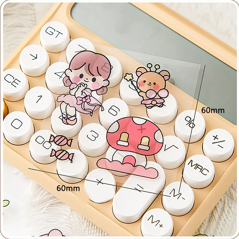 50Pcs of Non-repetitive PET Waterproof Cute Ledger Stickers Cut-free Stickers for Students and Girls Anime Stickers