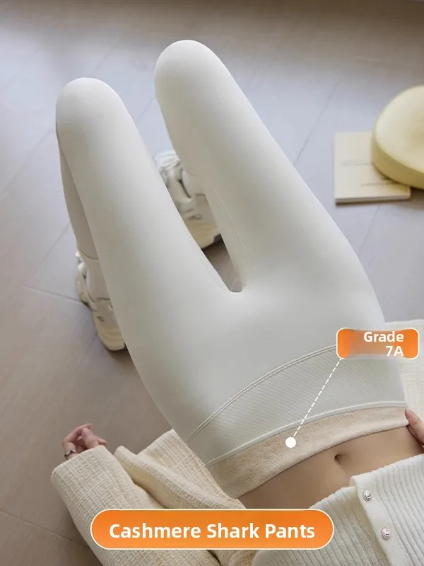 

High Waist Thiened Women's Yoga Pants Goat Camere arkskin Autumn Winter Outerwear Warm Fce Lined Tummy Control