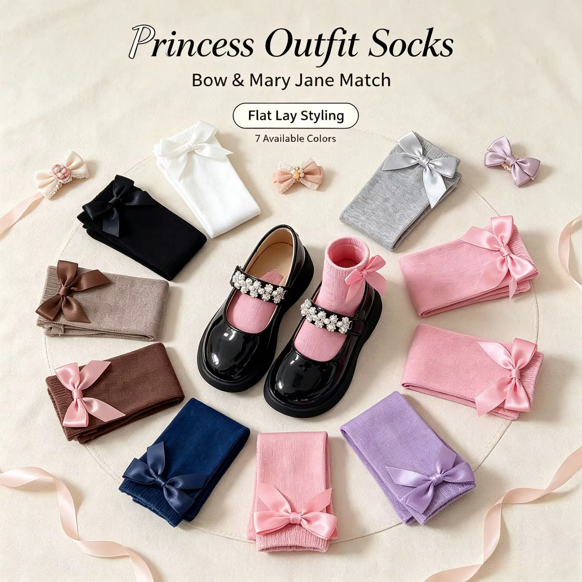 Baby Cotton Socks Korean Bow Pink Princess Calf Sweet Lolita Sock Children Straight Cute Candy Colore Hosiery Little Girl Socks
