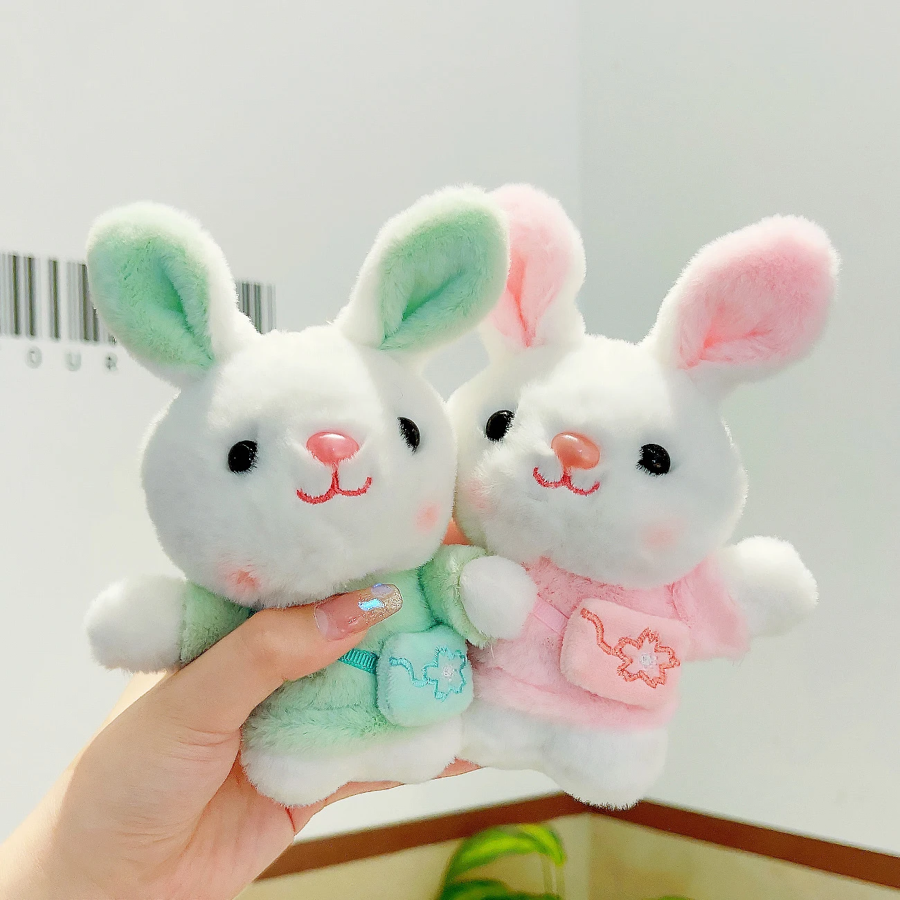 Cartoon Cute Rucksacks Rabbit Plush Pendant Plush Doll Kawaii Bunny Stuffed Plush Toys Couple Bag Charm Key Chain Kids Gift