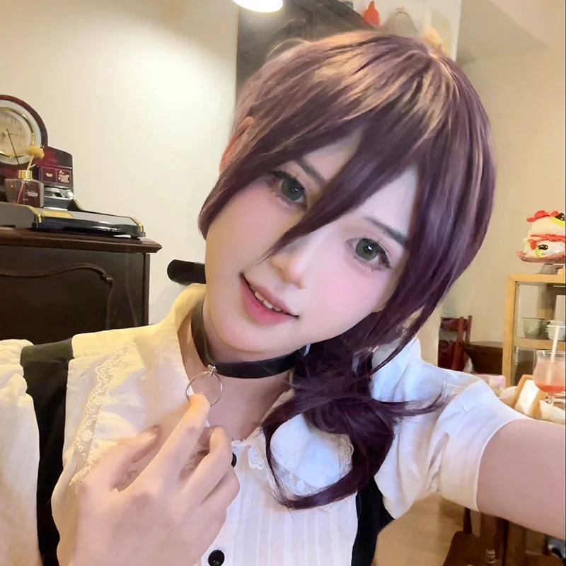 Anime tronçonneuse homme Reze Cosplay tour de cou collier en cuir PU Punk collier tirer anneau chaîne pendentif bijoux unisexe accessoires de fête