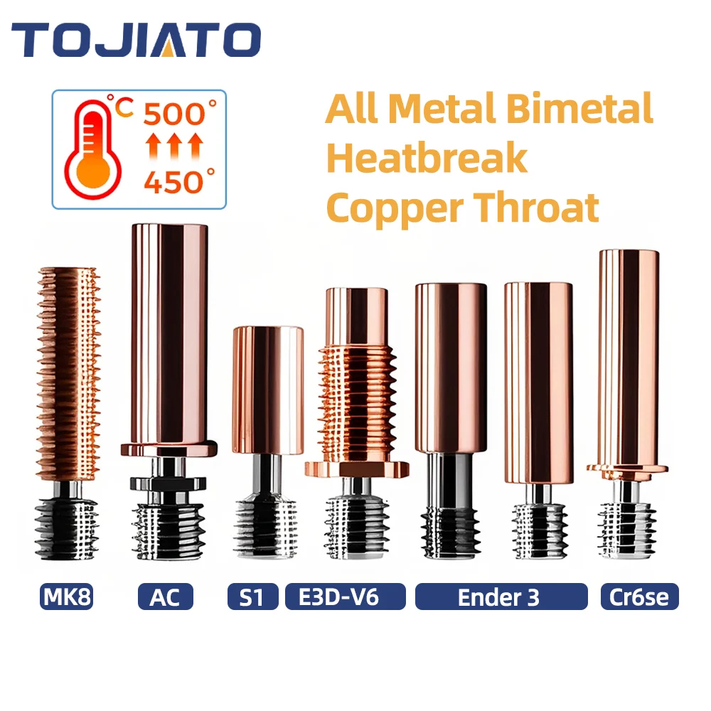 E3D V6 Titanium Alloy Copper Bi-metal Throat Heatbreak Throat For HOTEND Heater Block For Ender3 CR10S CR6 SE 3D Printer Parts