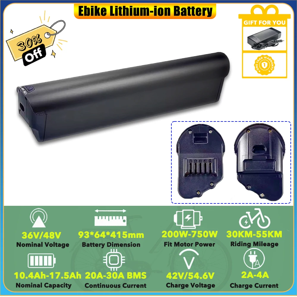 

Литий-ионный аккумулятор встроенной раме 48 В 10,4 Ач 12 Ач 13 Ач 14 Ач для электрического велосипеда Jasion EB5 Roamer ST