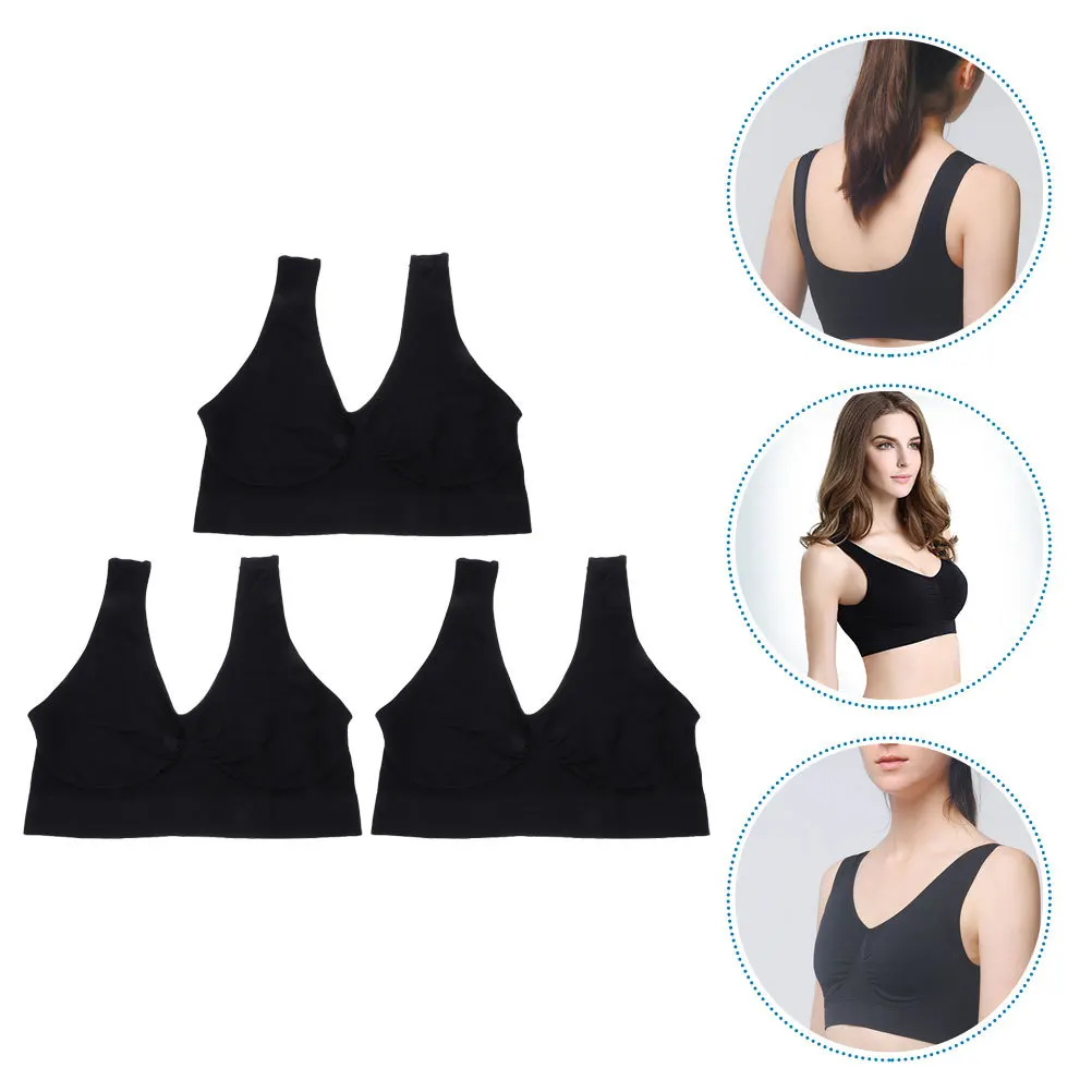 

3Pcs Sports Bra Wirefree Yoga Bras Breathable Fitness Running Underwear Comfortable for Women Sports Bra Fitness Underwear