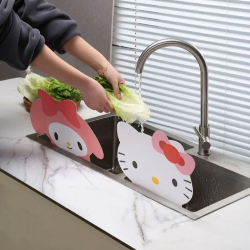 

Hello Kitty My Melody Anime Kawaii Sanrio Kitchen Sink Splash-proof Cute Cartoon Water Barrier Fume Deflector Household Gifts