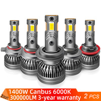 1400W 300000LM H4 H7 LED Headlights Canbus 6000K Headlamp H1 Led H11 H8 H3 HB3 9005 HB4 9006 9008 H13 9012 HIR2 Car Lights 12V