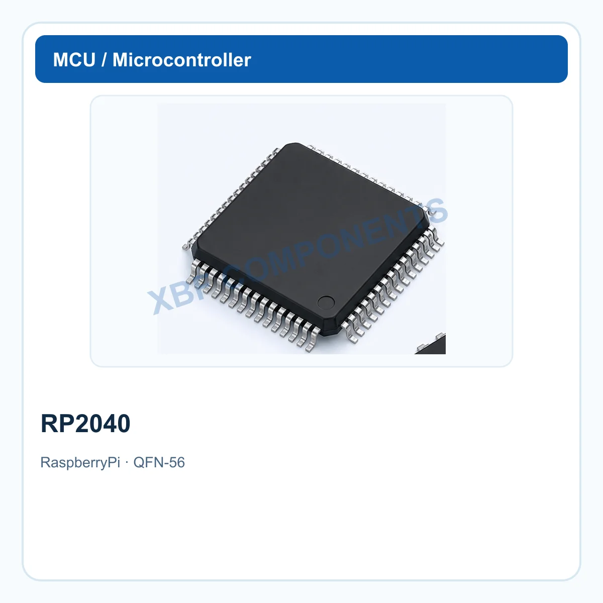 RaspberryPi RP2040 Microcontroller IC Dual-core ARM Cortex-M0+, 133 MHz, 264 KB SRAM, USB 1.1 QFN-56