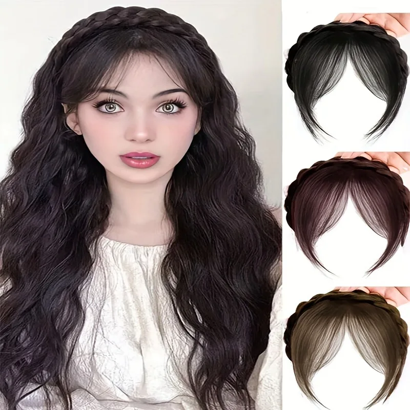 Stilvolles Retro Geflochtenes Perücken-Stirnband für Frauen Multifunktionales Niedliches Haarband Schönheits-Accessoire Geschenk – Detail 1