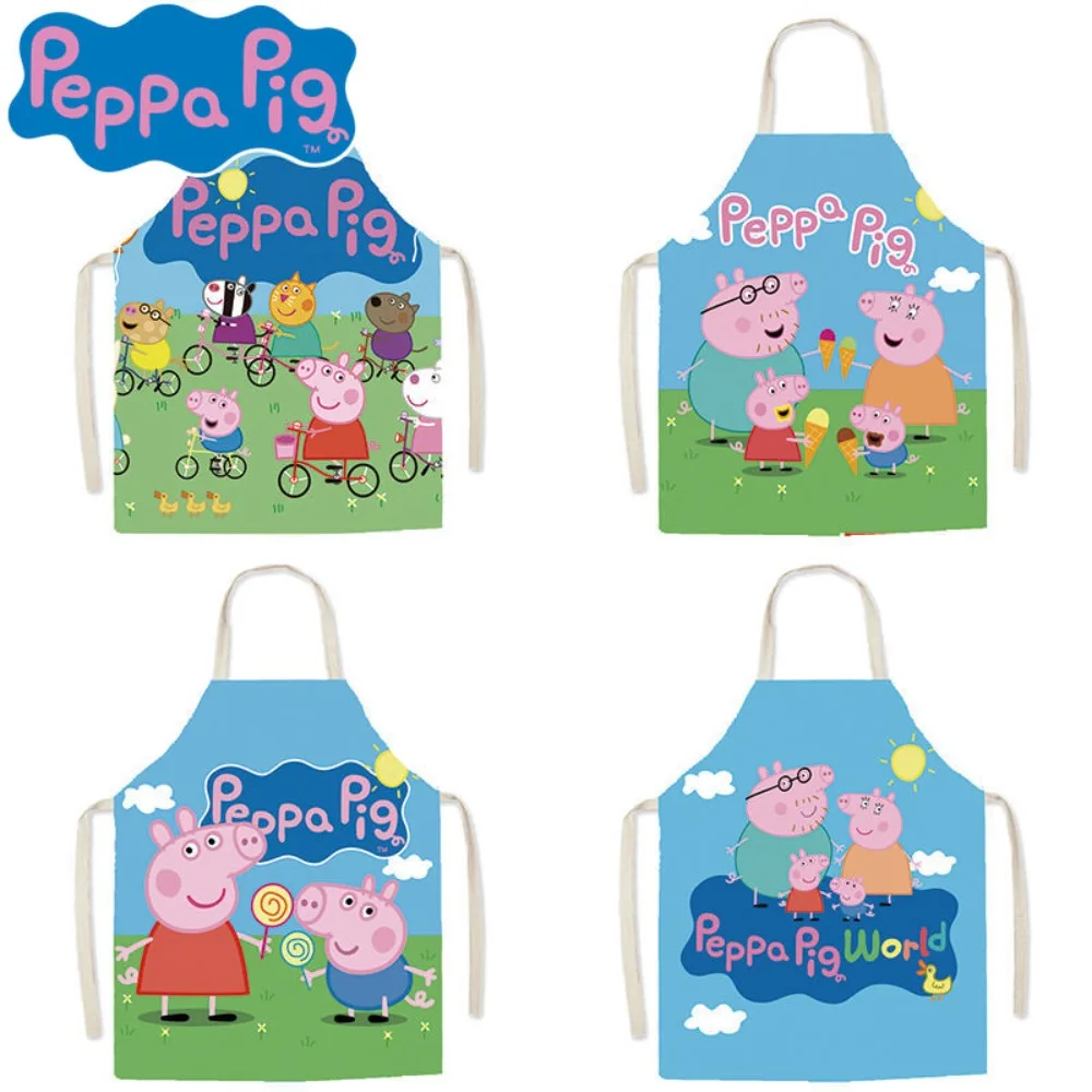 Peppa Pig pattern  Children Parent child set decoration apron kitchen restaurant momchef apron anti-fouling