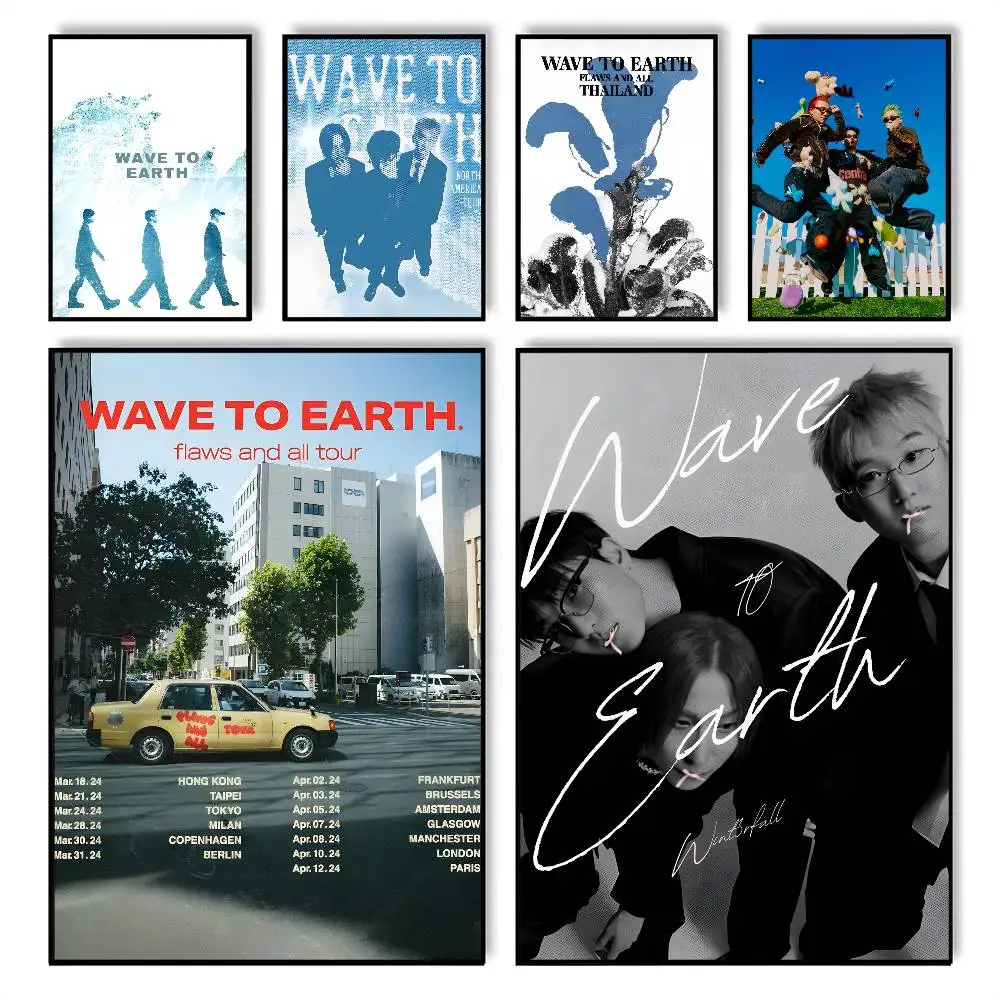 W-Wave To e-Earth Band Poster Wall art print art suitable for living room bedroom bar parlor home decor gift