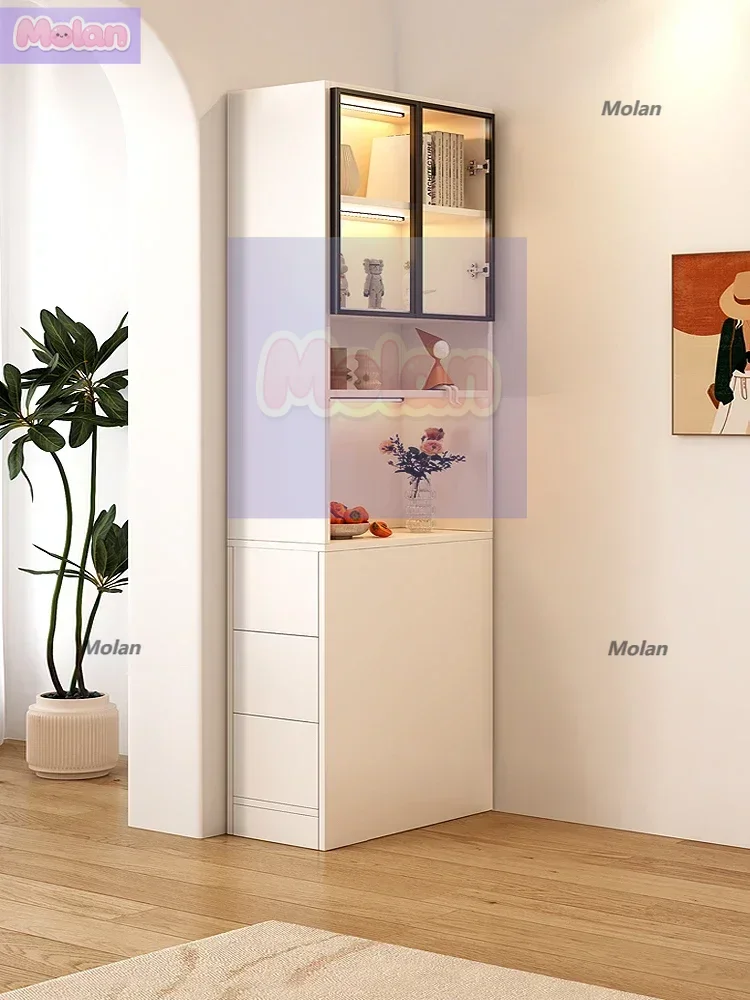 

Sofa side cabinet Side Household bookcase Corner seam storage Modern simple bedroom storage narrow cabinet