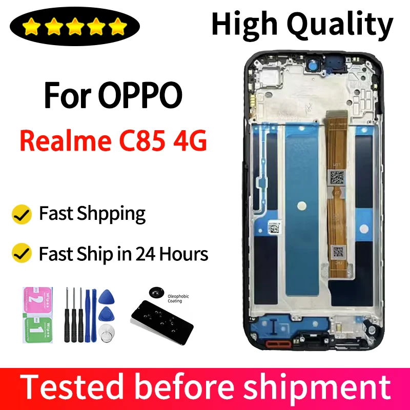 C85 4G RMX5566 Display Screen Replacement For Realme C85 4G LCD Display Touch Screen Digitizer Assembly With Frame