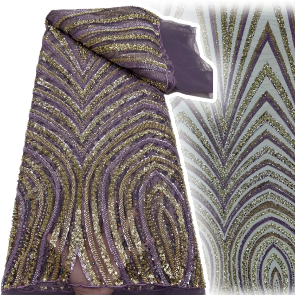

Африканское кружево с блестками и бисером, новый дизайн, ткань, французская нигерийская кружевная ткань для жениха, вышитая кружевная ткань для свадебных платьев SZ1543