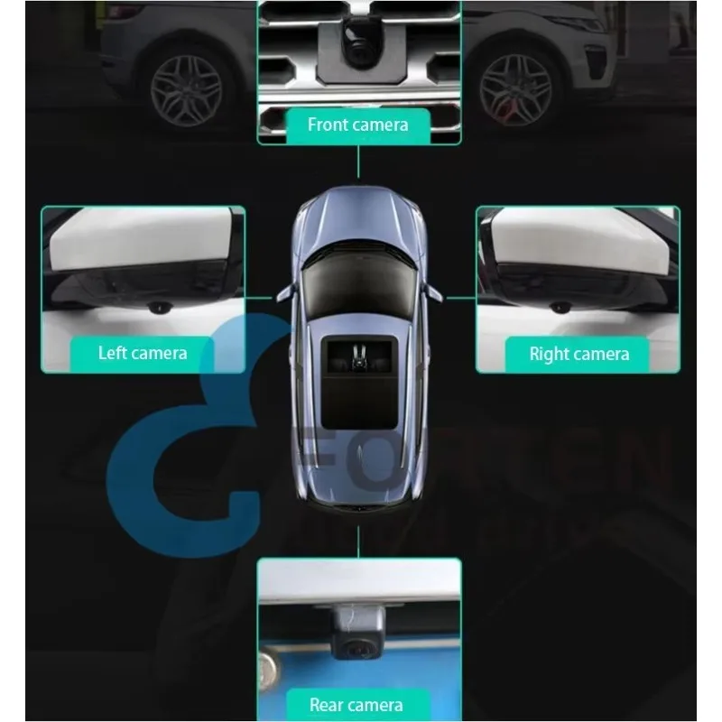 Car Degree Camera Car Reverse Aid 1080P 3D AVM Bird View Recording Device Module Parking System Panoramic 360 Car Camera