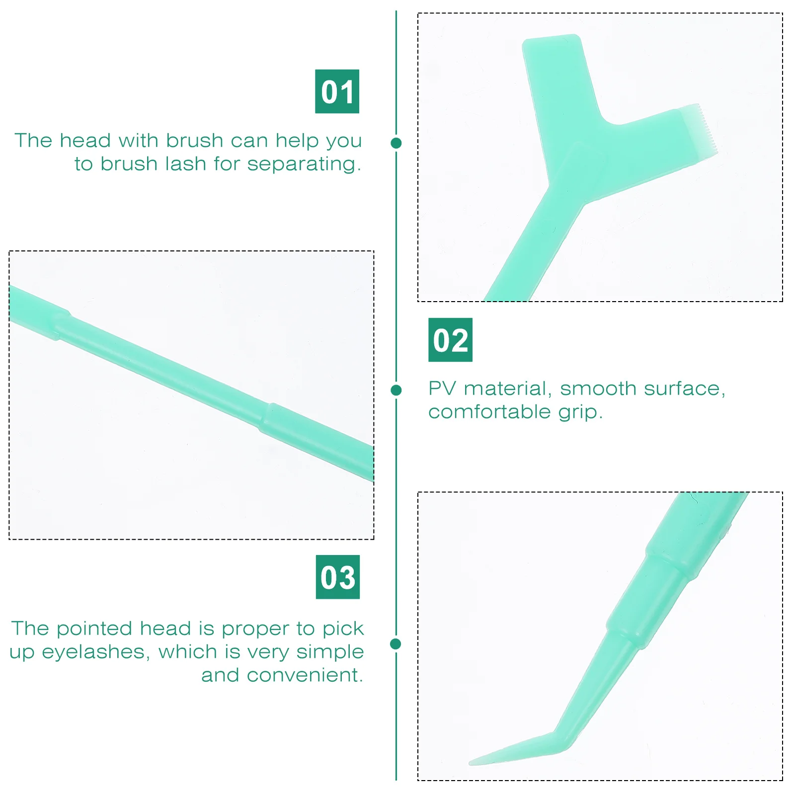 10 szt. Narzędzi do podnoszenia rzęs wielokrotnego użytku w kształcie litery Y, grzebyk do liftingu rzęs, szczoteczka do separacji rzęs do trwałej na rzęsy, do użytku domowego i w salonie.