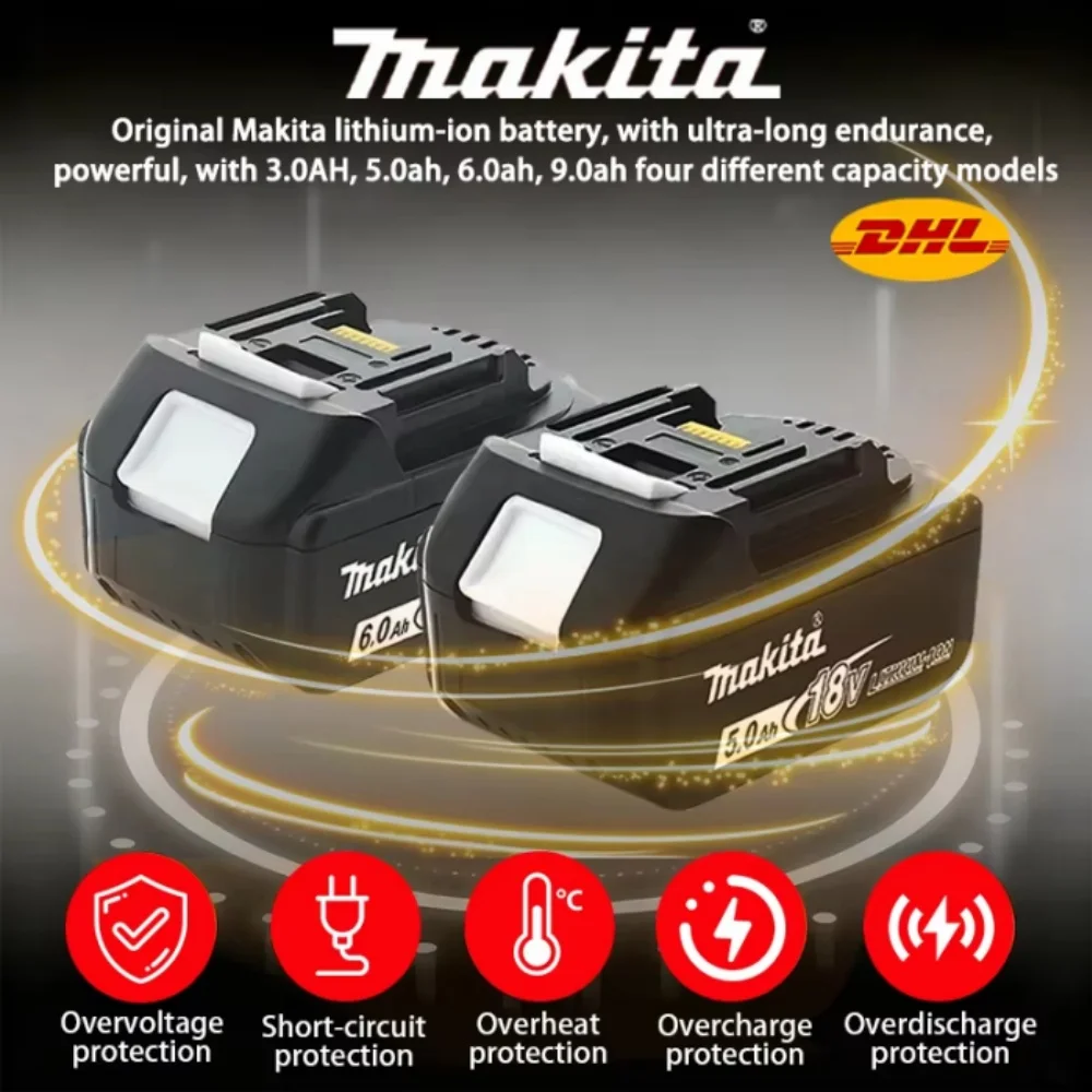 Makita 18v 5Ah Screwdriver Battery Charger Replacement Power Tool Batteries BL1860 BL1850B BL1850 BL1840 BL1830 Compatible 2026