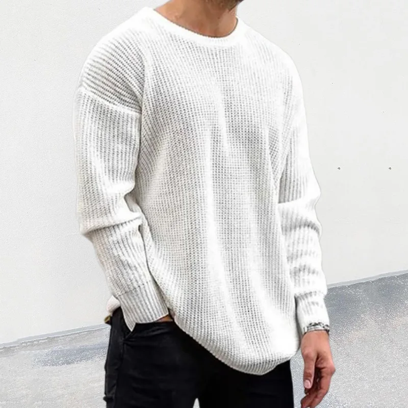 Men\'s Knitwear 2023 Autumn And Winter New Urban Youth Solid Color Crewneck Long Sleeve Pullover Sweater