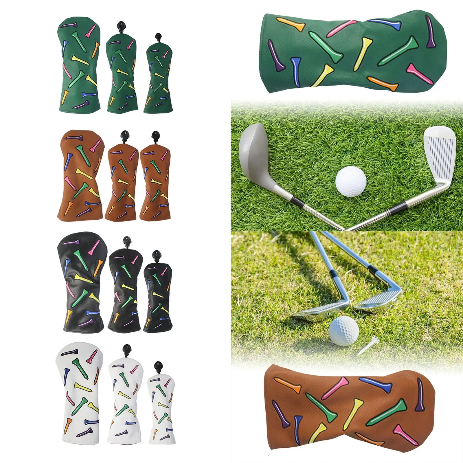 Golf Wood Head Cover Golf Wood Headcover Golf Club Cover Long Neck Golfer Gift Protective Sleeve Protector for Outdoor Sports