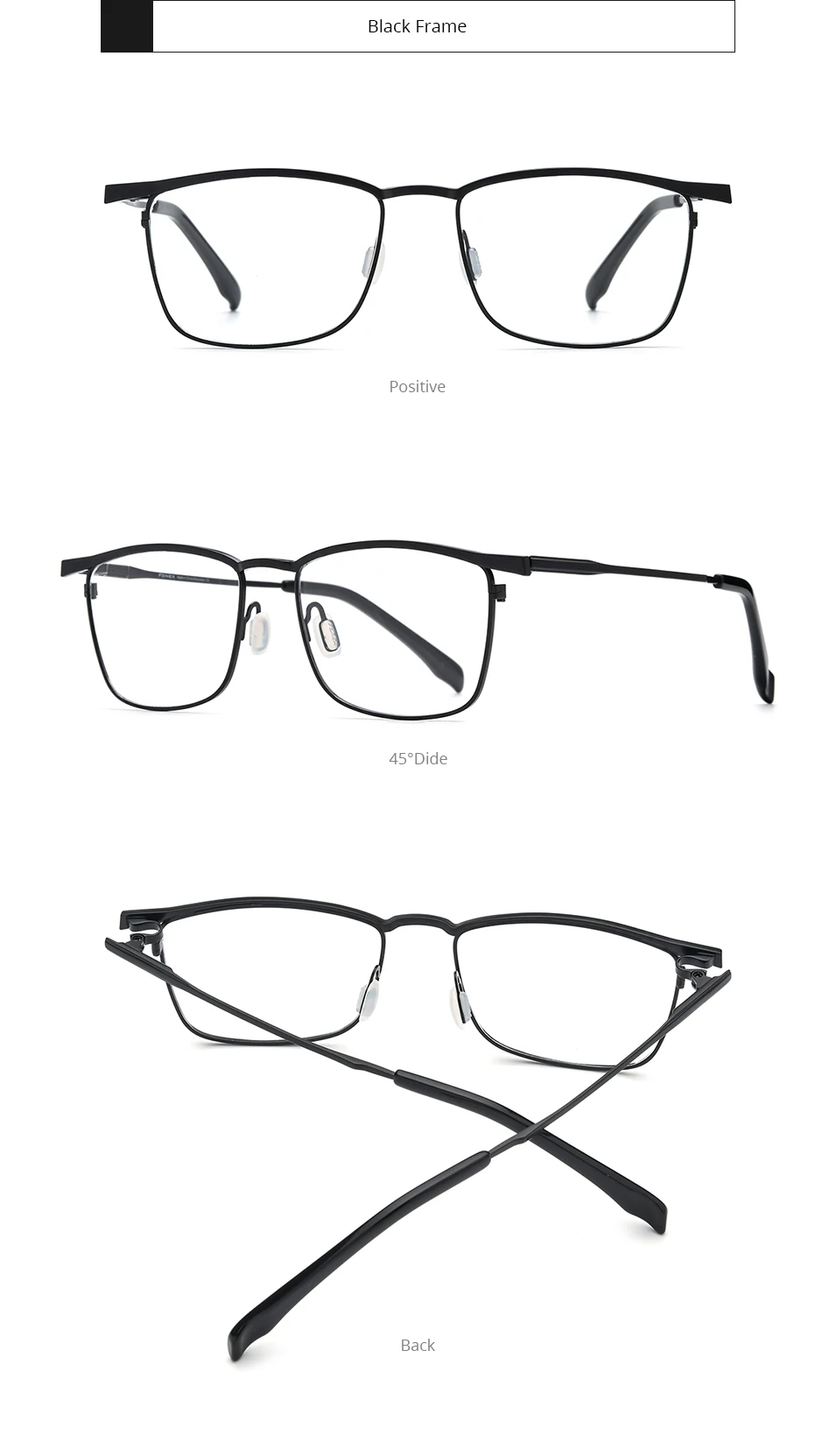FONEX Titan-Brillengestell für Herren, Markendesign, quadratisch, ultraleicht, japanische, ultraleichte, hochwertige Brillen 85741 – Detail 9