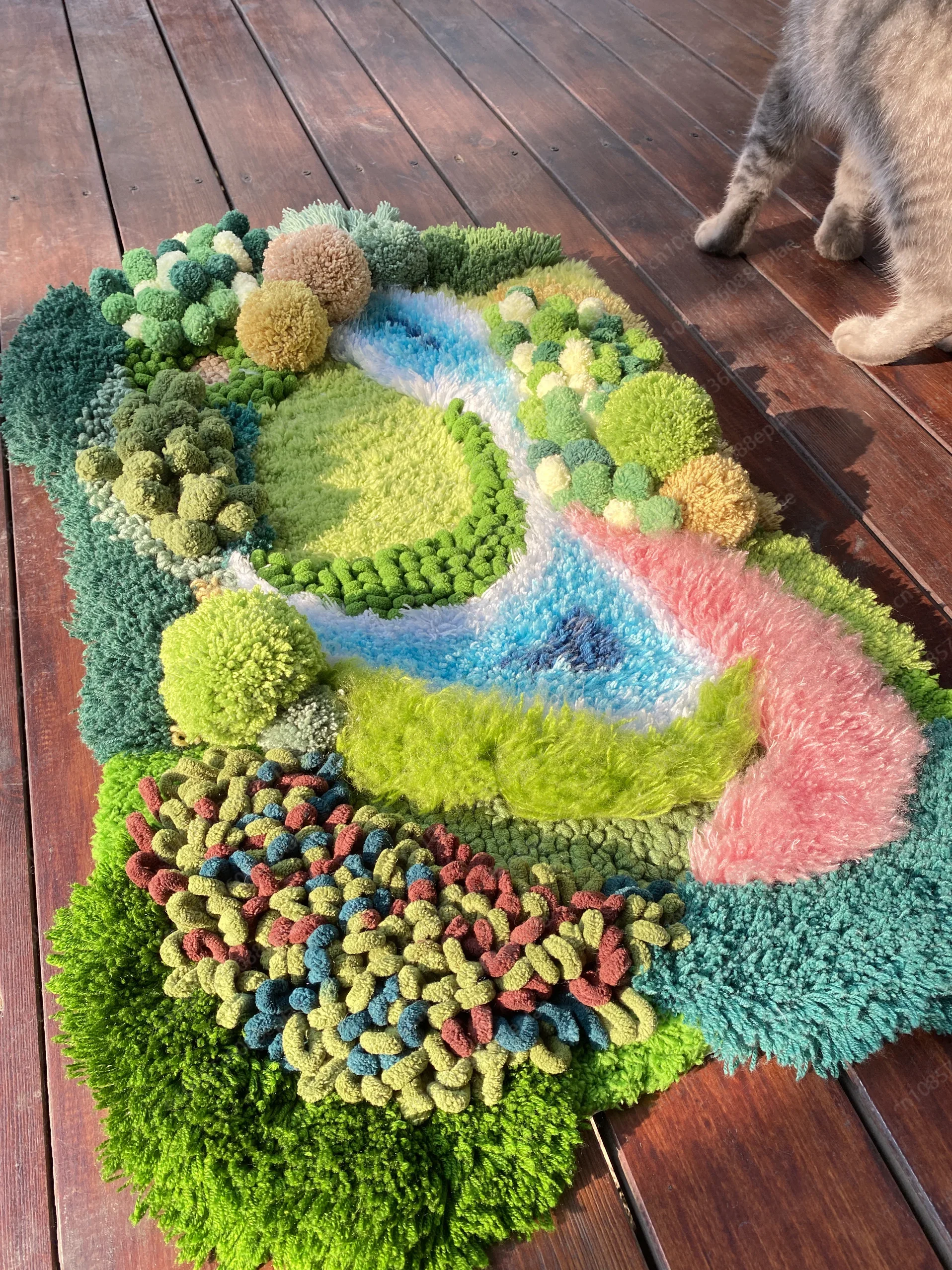 

(Material package only) Moss carpet DIY material package Handmade gift Homemade carpet Bedroom Living room Bedside