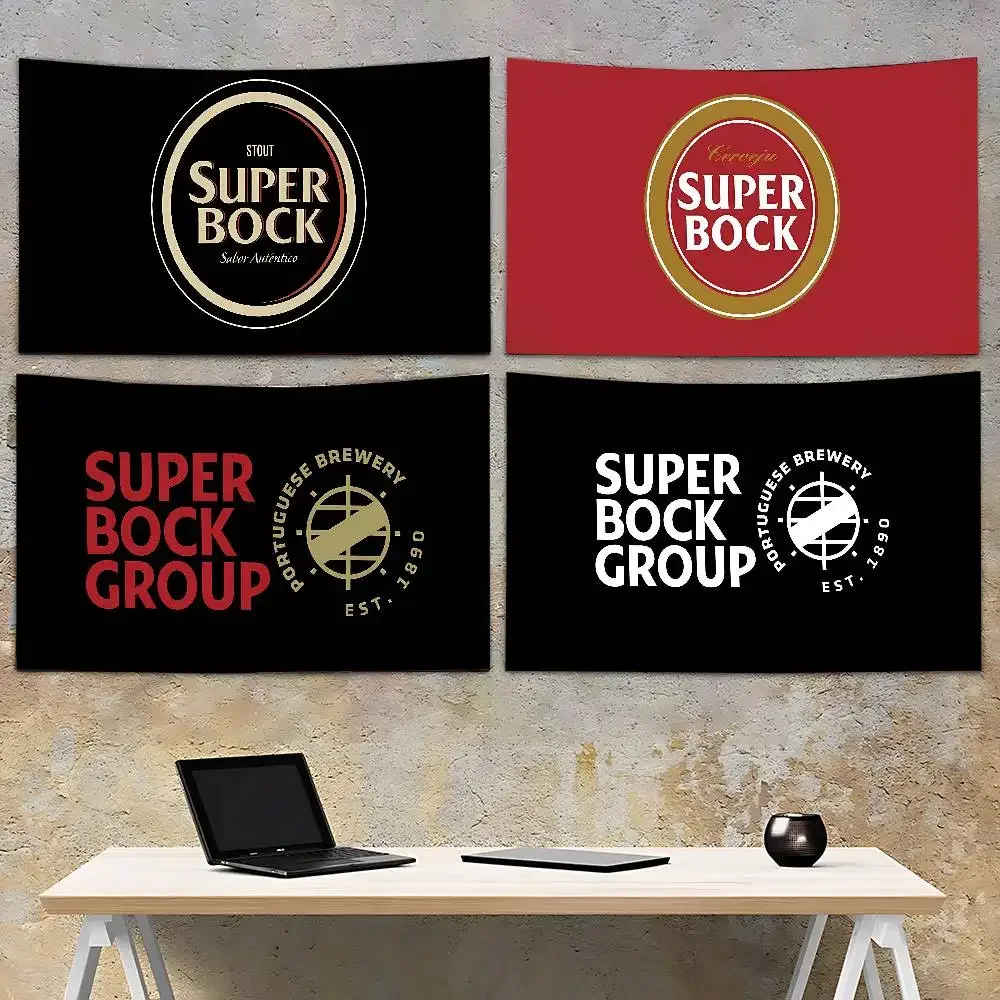 Bandera con logotipo de Super Bock, banderas de coche para decoración de habitación, garaje, fiesta de acampada al aire libre, tapiz decorativo de cumpleaños, telón de fondo con retrato