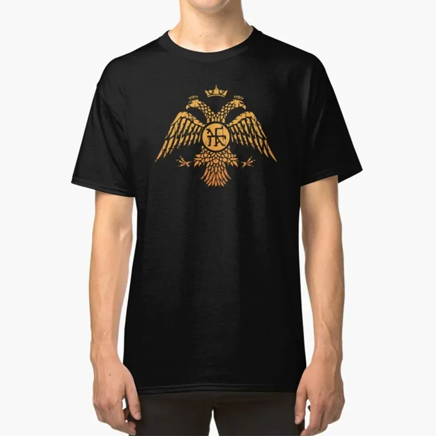 Byzantine Byzantium Roman Eagle Headed 2 Vulture Coat Of Arms Empire Symbol Byzantine Eagle Symbol Flag T - Shirt