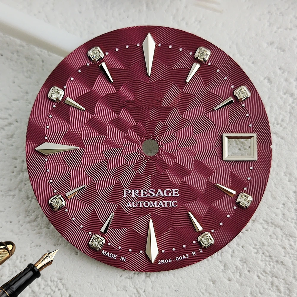 NH35 wijzerplaat S-logo wijzerplaat cocktail wijzerplaat 29 mm gemodificeerd horlogeaccessoire, compatibel met NH35 NH36 wijzerplaat met automatisch uurwerk