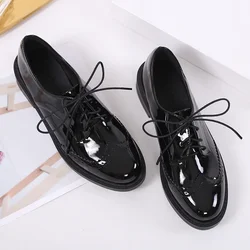 Autumn Spring Women Oxford Shoes Comfort Lady Polish Designer Low-heeled Casual Shoes British Style Women Shoes