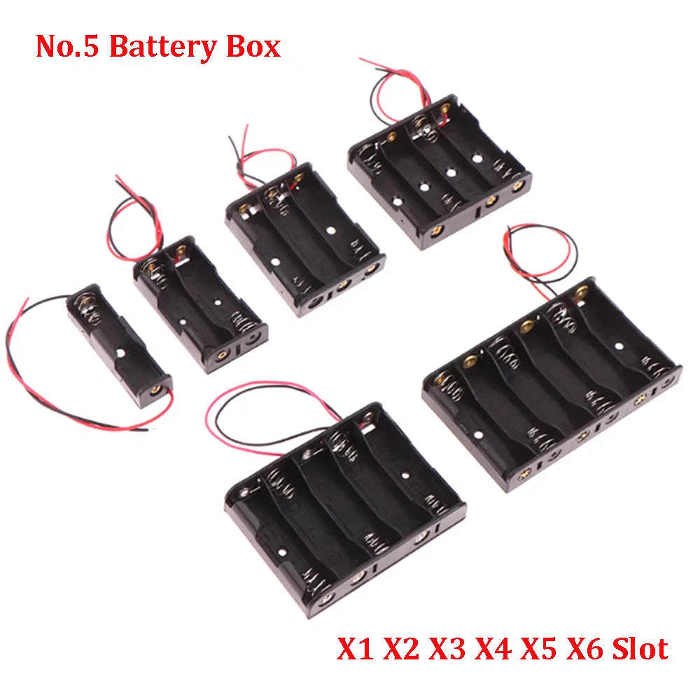 

New AA No.5 Battery Holder Cases 1X 2X 3X 4X 5X 6X Storage Box Case 1 2 3 4 5 6 Slot AA Batteries Container With Wire Lead