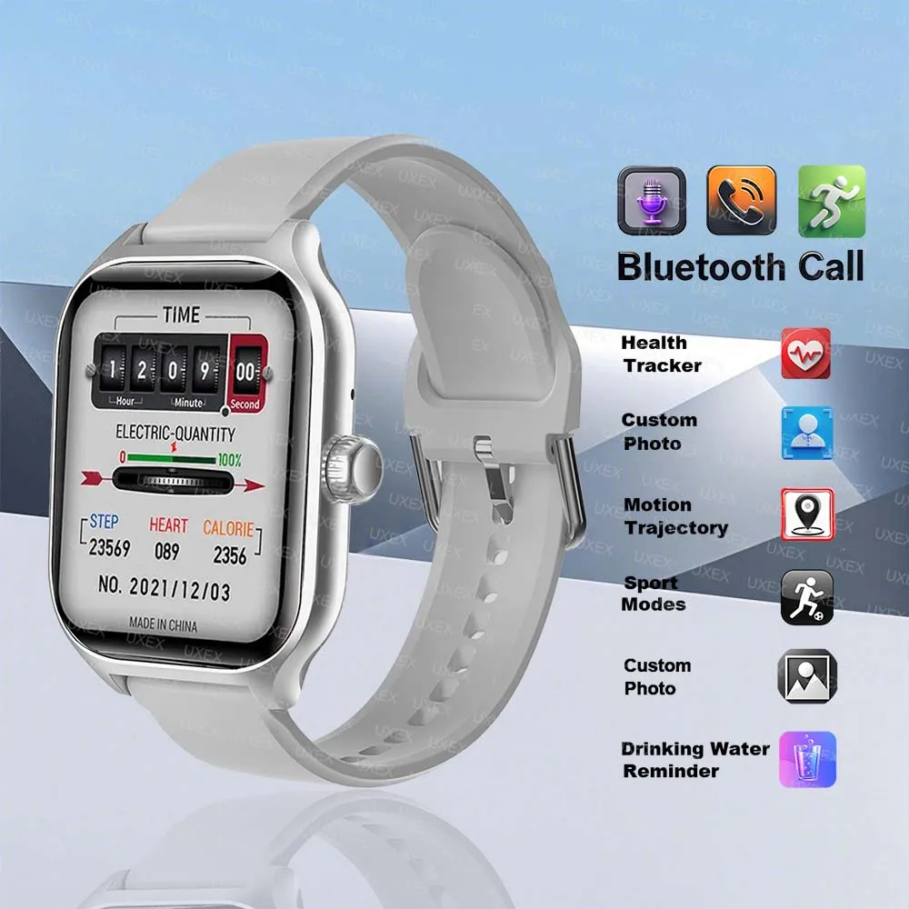 

Спортивные умные часы для мужчин, фитнес, полноэкранный Bluetooth, отслеживание здоровья, идеальный подарок, умный браслет, часы, женская мода