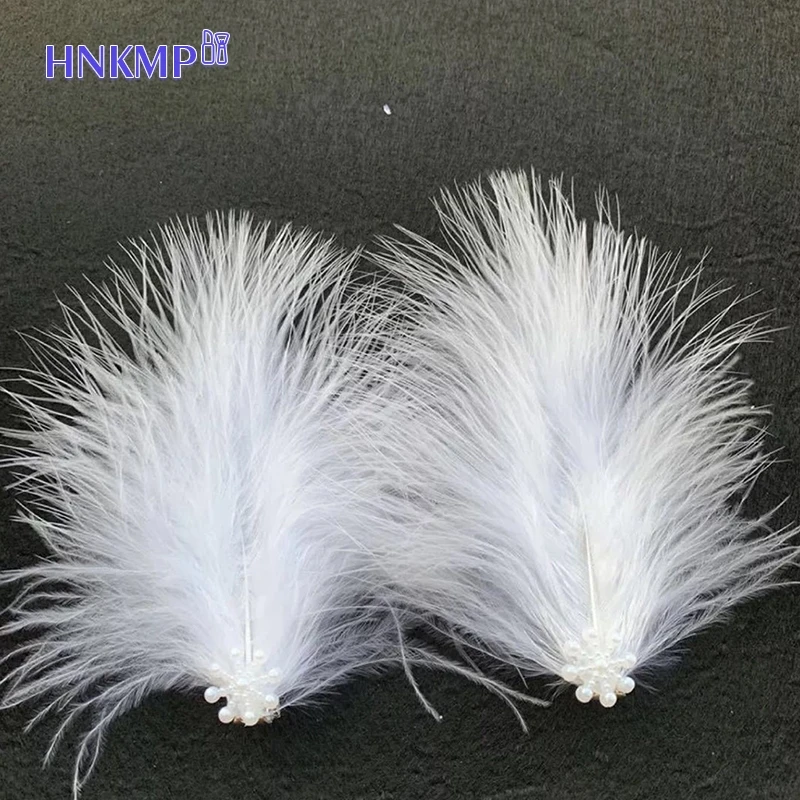 2Pcs Fairy White Feather Hair Clip Headdress Wedding For women Girls Daily Personality Sweet Feather Barrettes Hair Accessories