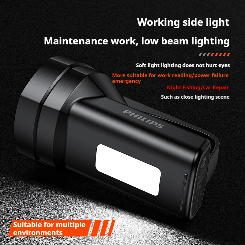 Philips 2pcs SFL3121 Strong Light Lamp USB Rechargeable flashlight Lamp Portable Ultra Bright Long-range Outdoor Led Lamp