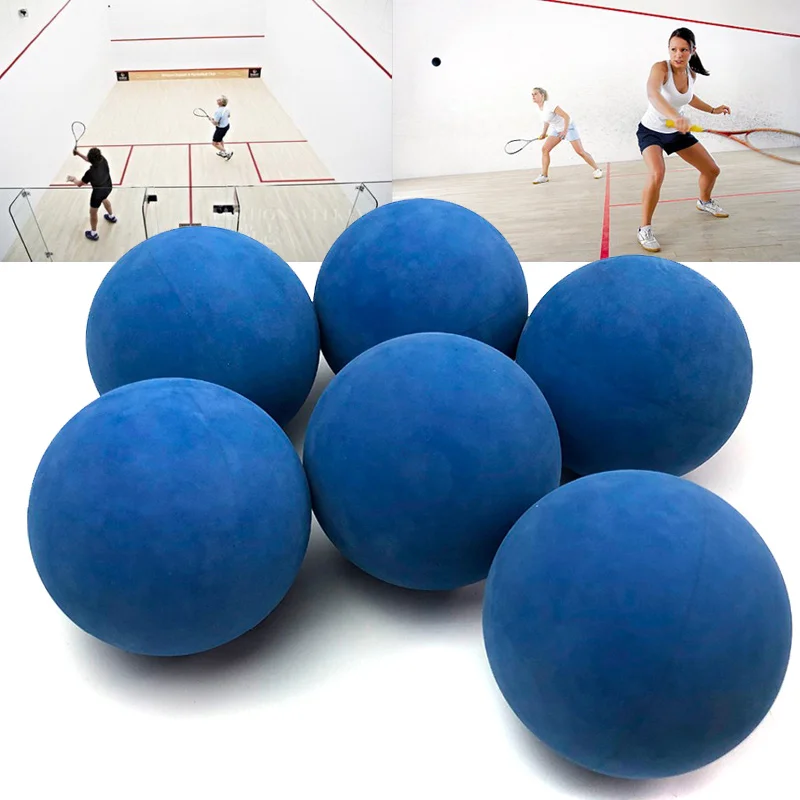 12pcs/lot New Random Color American Standard Squash Low Speed Rubber Hollow High Elasticity Indoor Sports Racquet Ball for Train