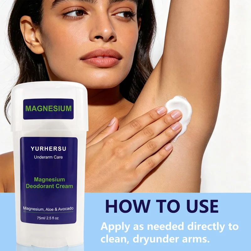 Magnesium Deodorant Cream – Daily Refreshing Deodorant with Gentle Formula, Long-Lasting Freshness Care
