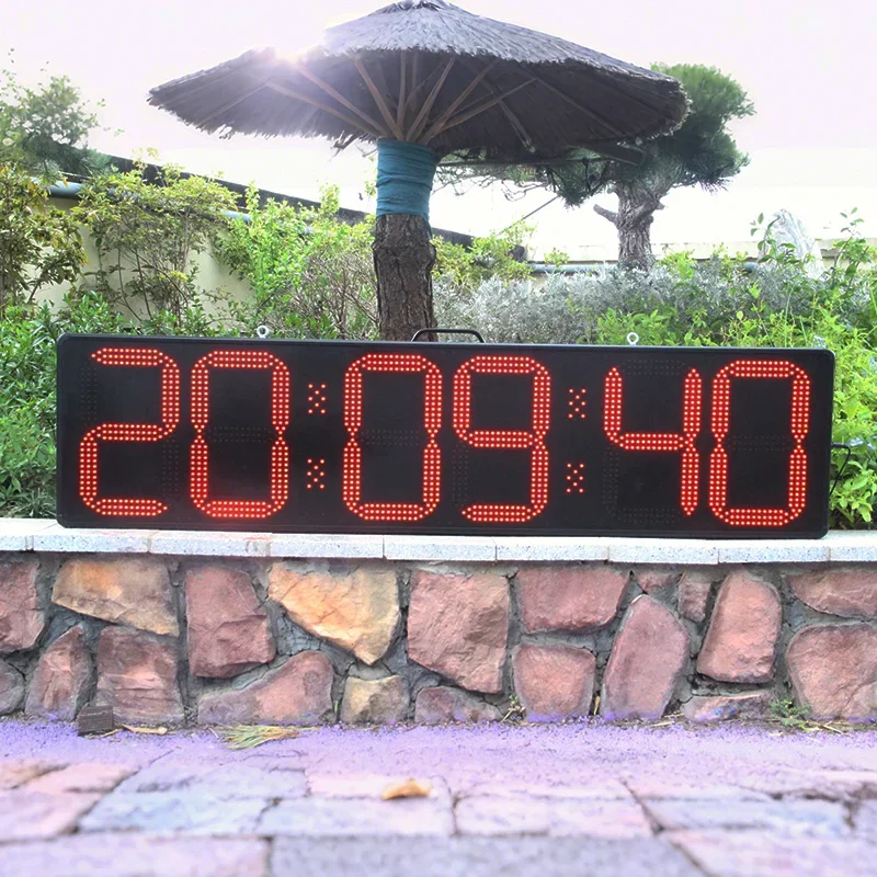 2025  CP29B Extra Large 12 Inch LED Outdoor Competitions Sport Countdown up Clock Programmable Cycle Tracking Race Timer