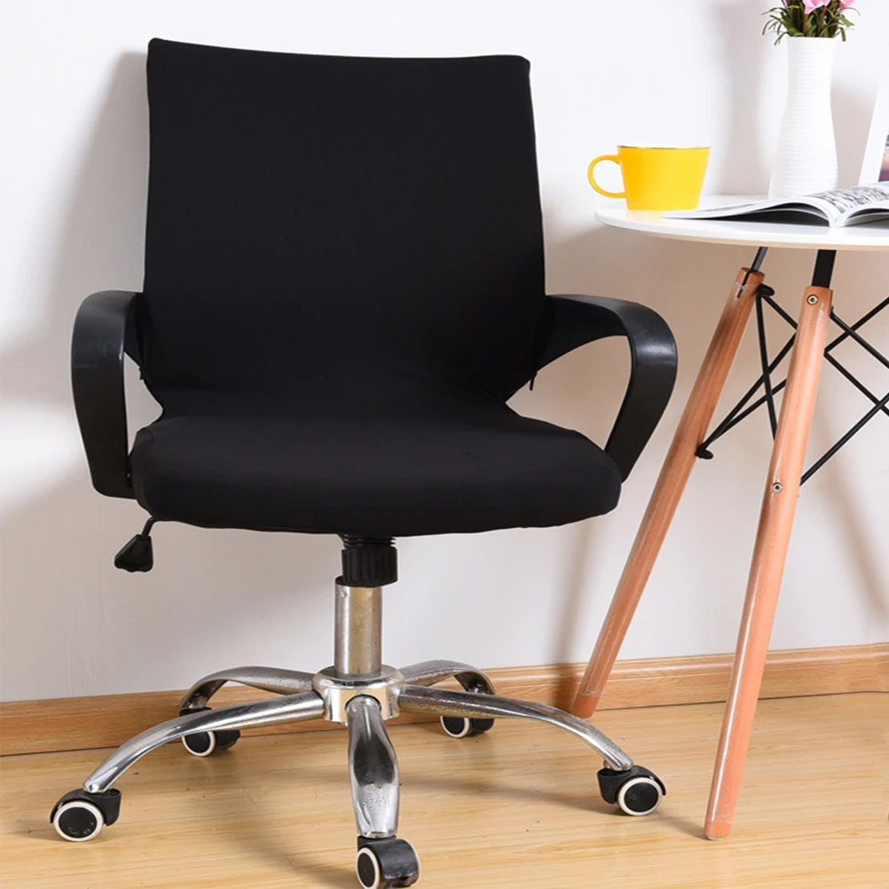 

Office Chair Cover Black Armrest Desk Cloth Fabric Elastic Spandex Slipcover Furniture Protection Reactive Dyeing Fade Resistant