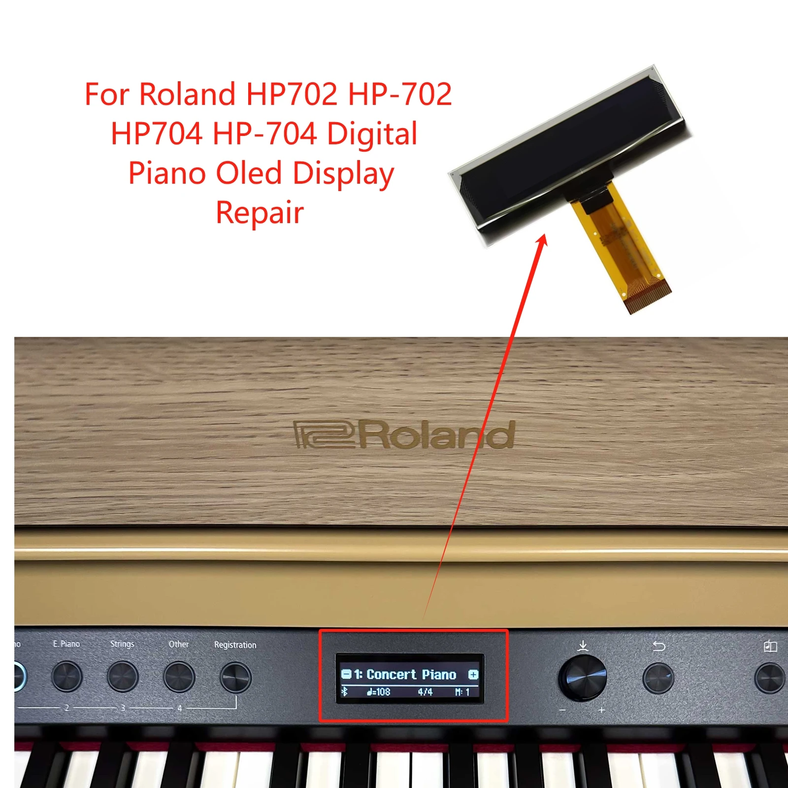 

Новый Oled-дисплей для ремонта цифрового пианино Roland HP702 HP-702 HP704 HP-704