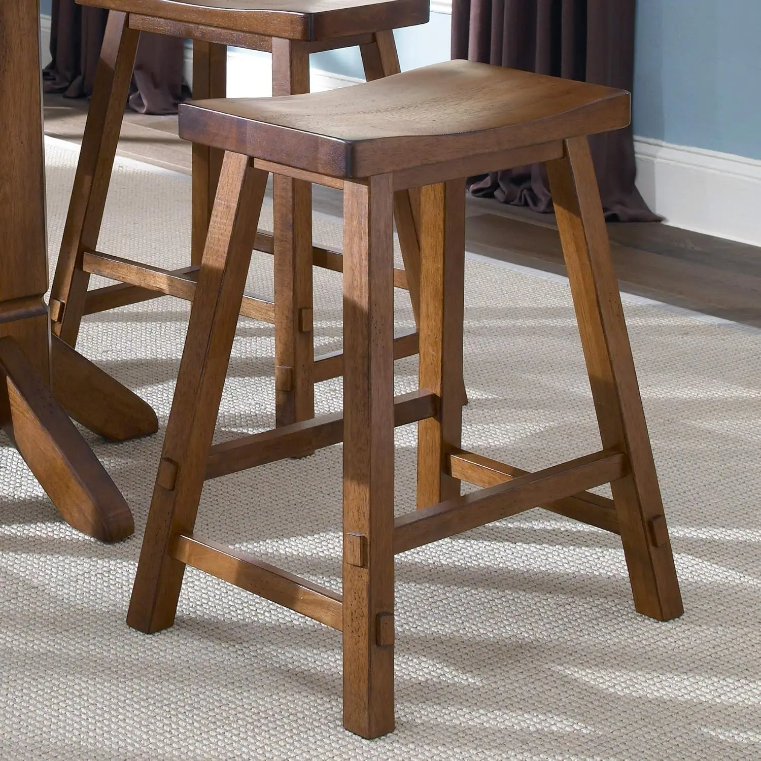 

Industries Creations 24 H Sawhorse Counter Stool - Tobacco, W20 X D14 X H24