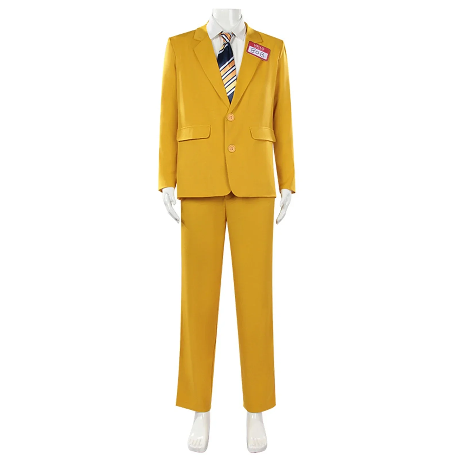 Movie BOB Cosplay Costume Adult Unisex Yellow Coat Pants Uniform Suit Halloween Outfit Carnival Party Performance