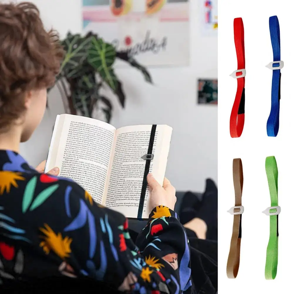 Soft Nylon Strap Bookmark Elastic Bookmarks with Metal Pointer Reading Node Locator Bookmarks Imprint-free Practical for Precise