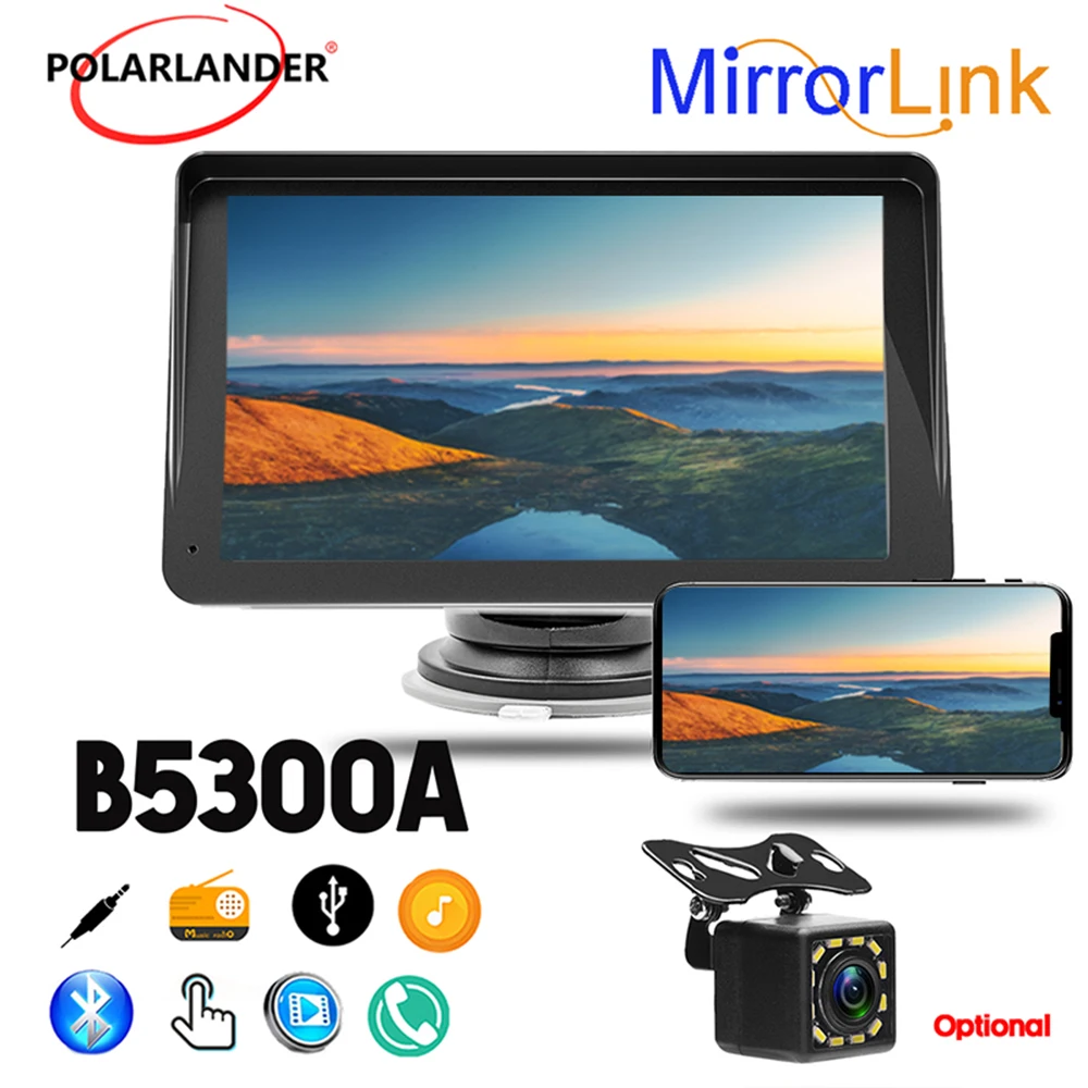 7 Inch B5300A Car Touchscreen MP5 Player Bluetooth5.0 FM Transmit Support Rear View Camera Phone Mirroring