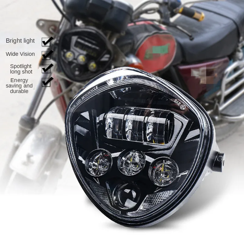 

Универсальная мотоциклетная светодиодная фара 50 Вт, передний фонарь с кронштейном, DRL H/L, луч для Honda Yamaha Kawasaki Suzuki-har-ley