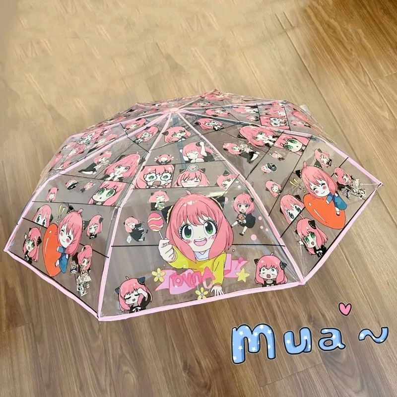 تجسس × فاميلي أنيا فورجر أنيمي الكرتون ثنائي الأبعاد مظلة شفافة كاملة الإبداعية شخصية مظلة قابلة للطي بالجملة