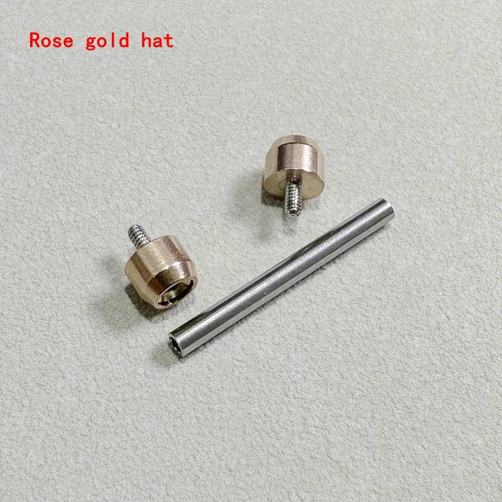 Es adecuado para tornillos Tissot T048, eje fijo de acero inoxidable, oro rosa/negro, sujetadores para correas de reloj para hombres/mujeres