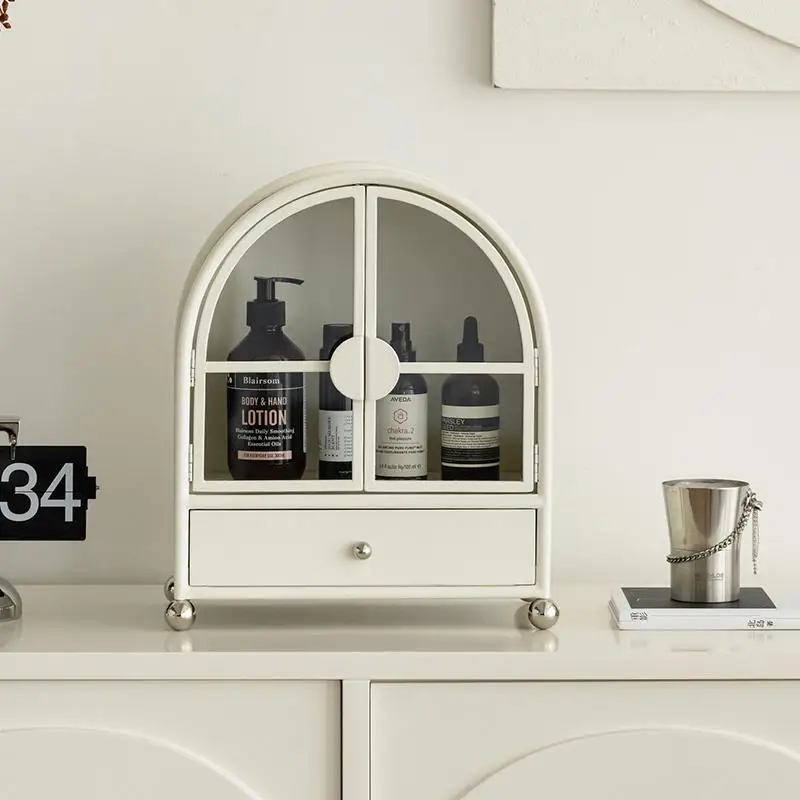 

Scandinavian Metal Storage Box Minimalist Desk Organizer for Cosmetics Iron Cabinet Rustic Home Decor and Jewelry Display Holder