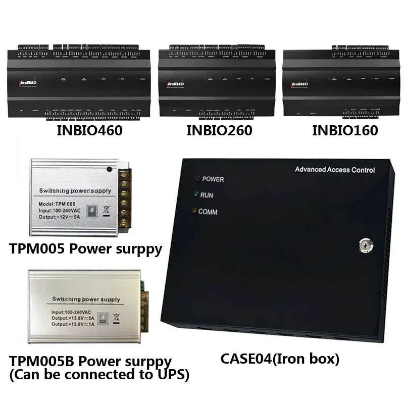 

TCP/IP Biometric Fingerprint And RFID Card Door Access Control Panel 1 Door Access Control Panel inbio160 With Power Supply Box